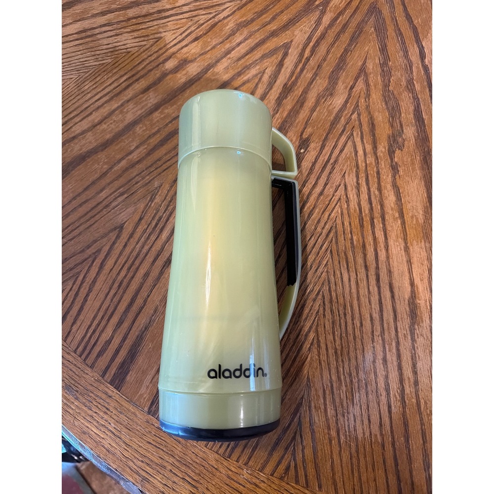 Vintage Aladdin Insulated Vacuum Bottle Avocado Green Retro Picnic Thermos Cup